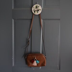 Nine West Brown Leather Crossbody Bag